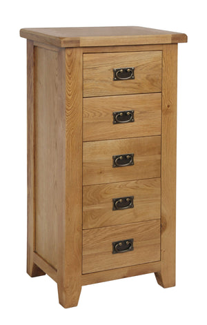 Rustic 5 Drawer Chest - FREE UK Mainland Delivery