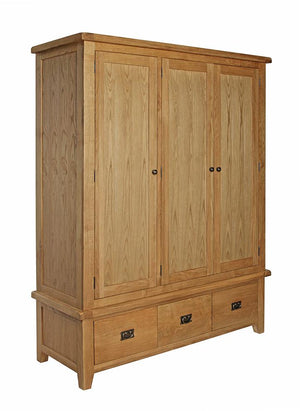 Rustic Triple Wardrobe - FREE UK Mainland Delivery