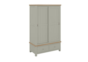 Camden Sage double wardrobe with drawers