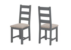 Camden Slate ladder back chairs with fabric seat