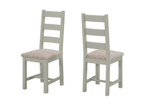 Camden Sage ladder back dinning chair with fabric seat